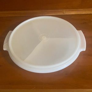 Vintage white Tupperware divided plate